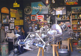 Goodwood Heritage race car garage 2